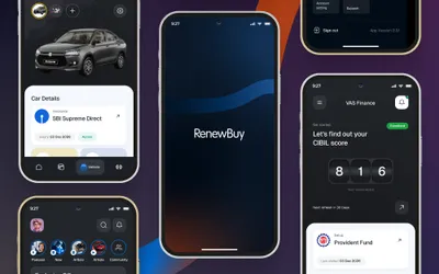 Insurance app with add-on features screenshot